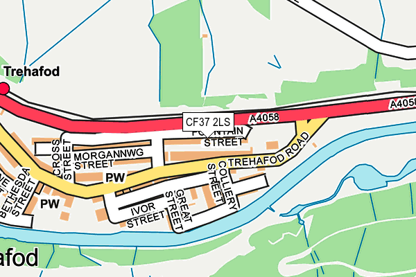 CF37 2LS map - OS OpenMap – Local (Ordnance Survey)