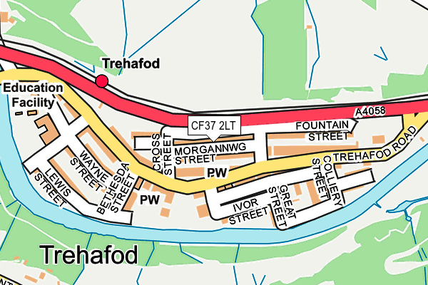 CF37 2LT map - OS OpenMap – Local (Ordnance Survey)