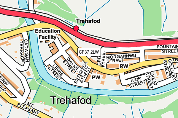 CF37 2LW map - OS OpenMap – Local (Ordnance Survey)