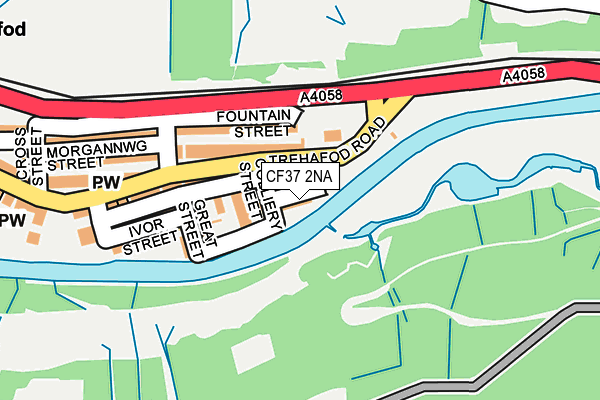 CF37 2NA map - OS OpenMap – Local (Ordnance Survey)