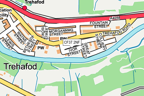 CF37 2NF map - OS OpenMap – Local (Ordnance Survey)