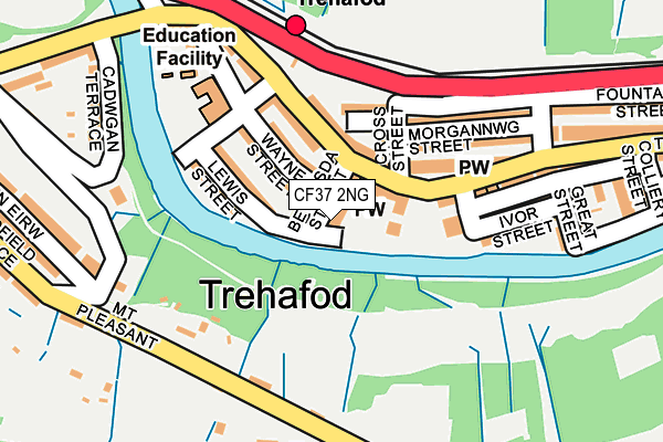 CF37 2NG map - OS OpenMap – Local (Ordnance Survey)