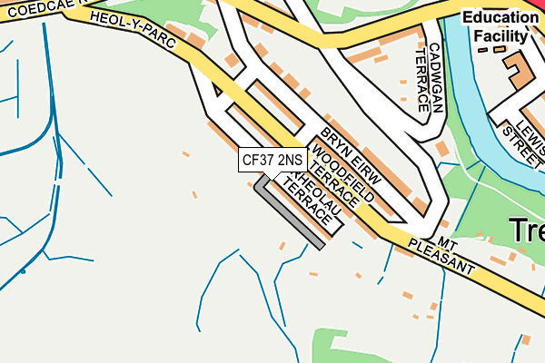 CF37 2NS map - OS OpenMap – Local (Ordnance Survey)