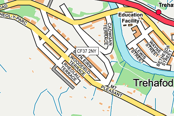 CF37 2NY map - OS OpenMap – Local (Ordnance Survey)