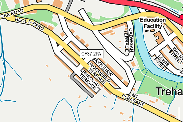 CF37 2PA map - OS OpenMap – Local (Ordnance Survey)