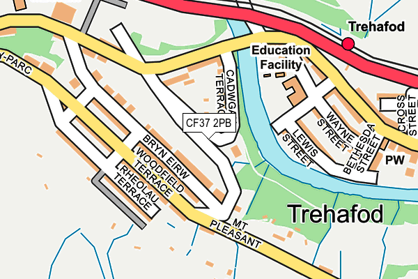 CF37 2PB map - OS OpenMap – Local (Ordnance Survey)