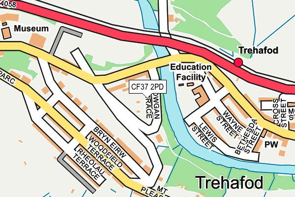 CF37 2PD map - OS OpenMap – Local (Ordnance Survey)