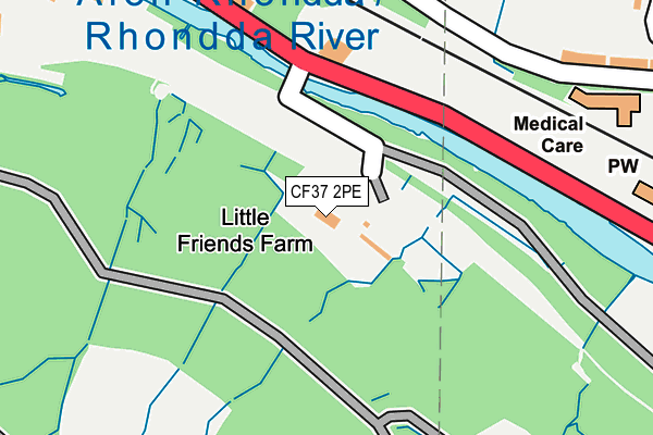 CF37 2PE map - OS OpenMap – Local (Ordnance Survey)