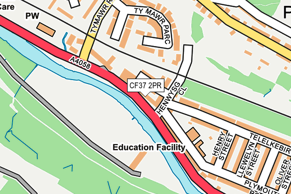 CF37 2PR map - OS OpenMap – Local (Ordnance Survey)