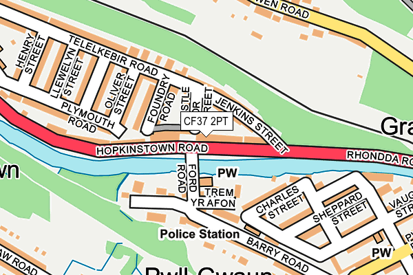 CF37 2PT map - OS OpenMap – Local (Ordnance Survey)