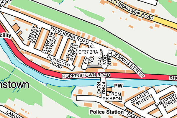 CF37 2RA map - OS OpenMap – Local (Ordnance Survey)