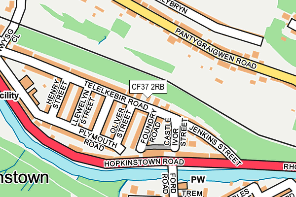 CF37 2RB map - OS OpenMap – Local (Ordnance Survey)