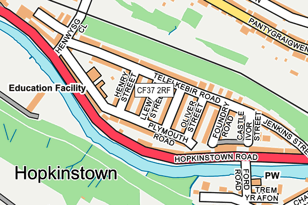 CF37 2RF map - OS OpenMap – Local (Ordnance Survey)