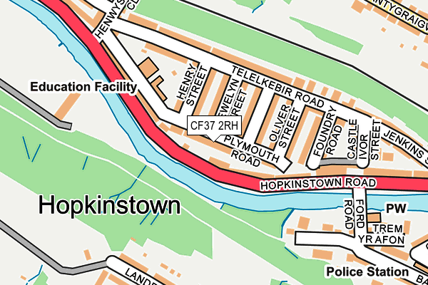 CF37 2RH map - OS OpenMap – Local (Ordnance Survey)