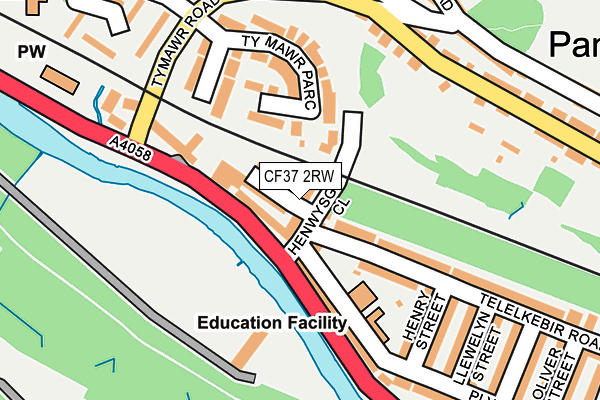 CF37 2RW map - OS OpenMap – Local (Ordnance Survey)