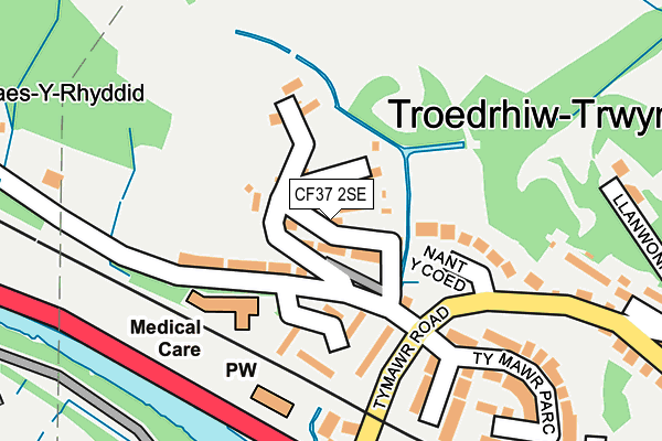 CF37 2SE map - OS OpenMap – Local (Ordnance Survey)