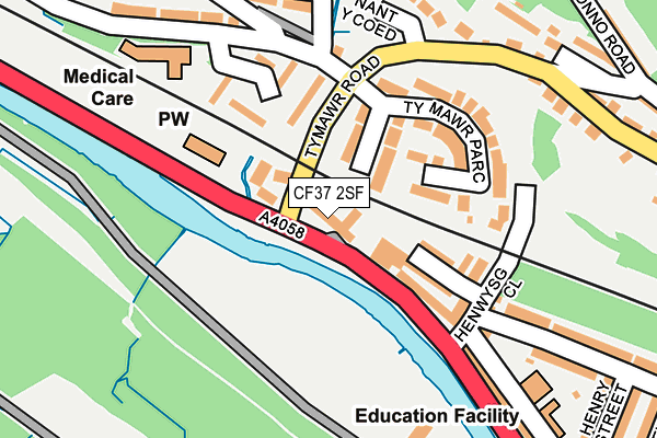 CF37 2SF map - OS OpenMap – Local (Ordnance Survey)