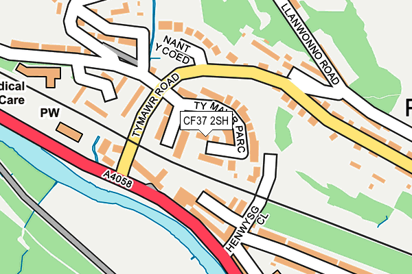 CF37 2SH map - OS OpenMap – Local (Ordnance Survey)