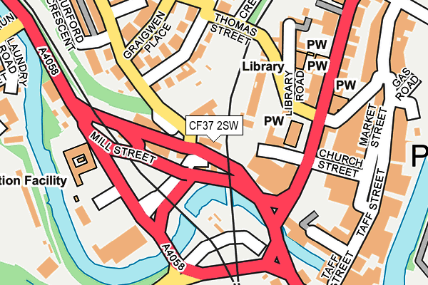 CF37 2SW map - OS OpenMap – Local (Ordnance Survey)