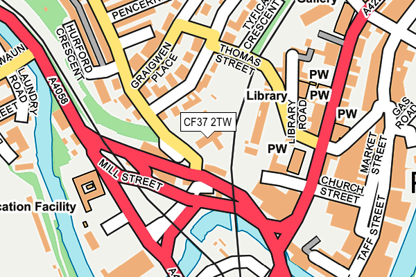 CF37 2TW map - OS OpenMap – Local (Ordnance Survey)