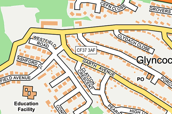 CF37 3AF map - OS OpenMap – Local (Ordnance Survey)