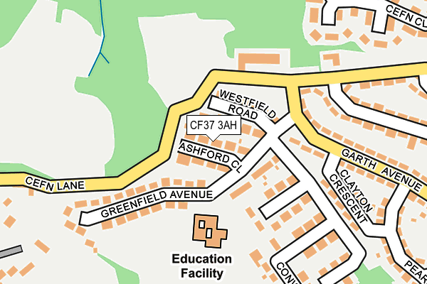 CF37 3AH map - OS OpenMap – Local (Ordnance Survey)