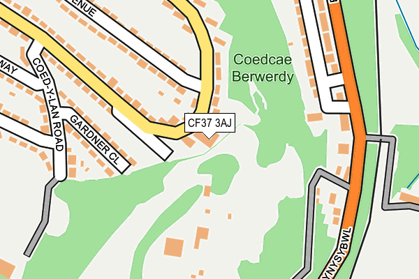 CF37 3AJ map - OS OpenMap – Local (Ordnance Survey)