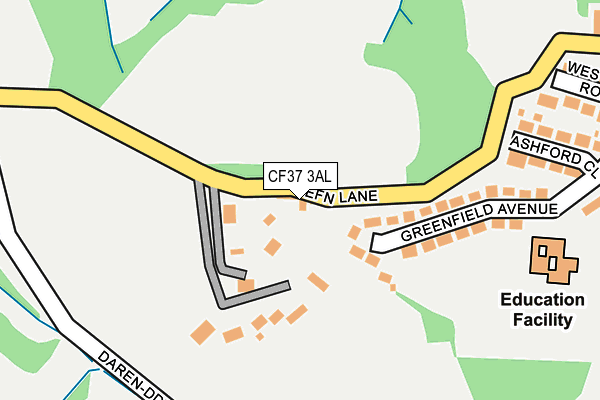 CF37 3AL map - OS OpenMap – Local (Ordnance Survey)