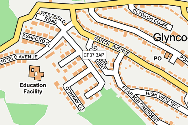 CF37 3AP map - OS OpenMap – Local (Ordnance Survey)