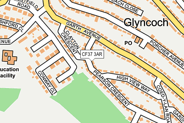 CF37 3AR map - OS OpenMap – Local (Ordnance Survey)