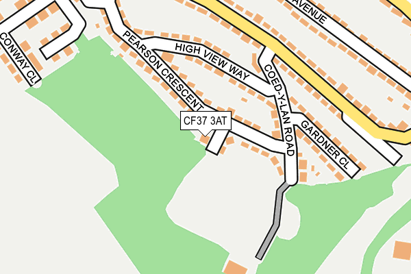 CF37 3AT map - OS OpenMap – Local (Ordnance Survey)