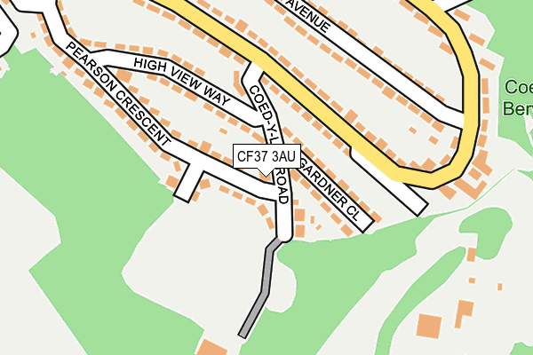 CF37 3AU map - OS OpenMap – Local (Ordnance Survey)