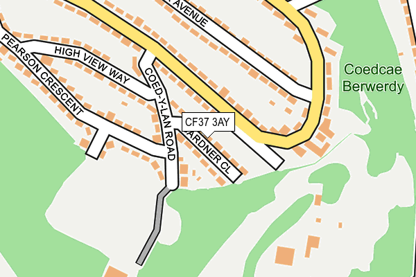 CF37 3AY map - OS OpenMap – Local (Ordnance Survey)