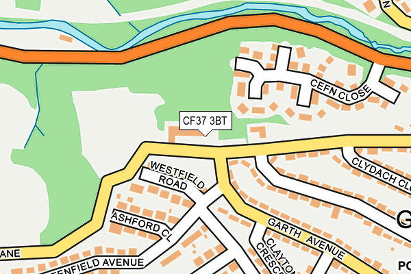 CF37 3BT map - OS OpenMap – Local (Ordnance Survey)