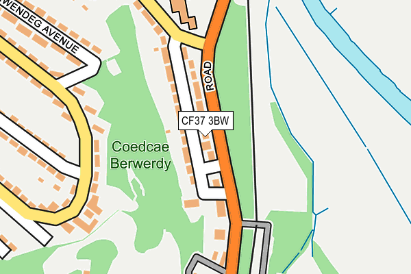 CF37 3BW map - OS OpenMap – Local (Ordnance Survey)