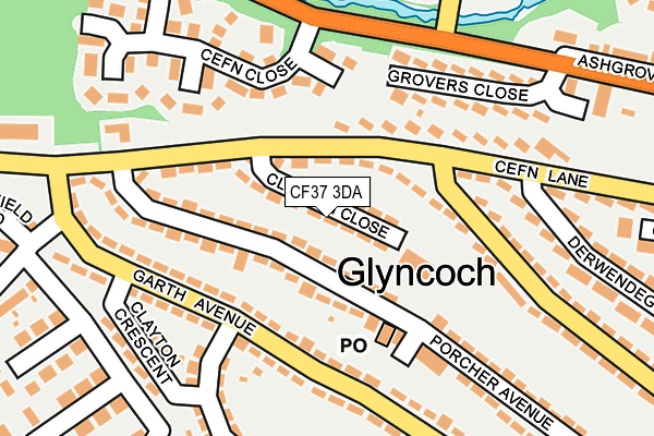 CF37 3DA map - OS OpenMap – Local (Ordnance Survey)