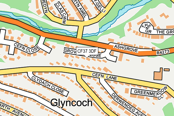 CF37 3DF map - OS OpenMap – Local (Ordnance Survey)
