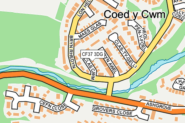 CF37 3DG map - OS OpenMap – Local (Ordnance Survey)