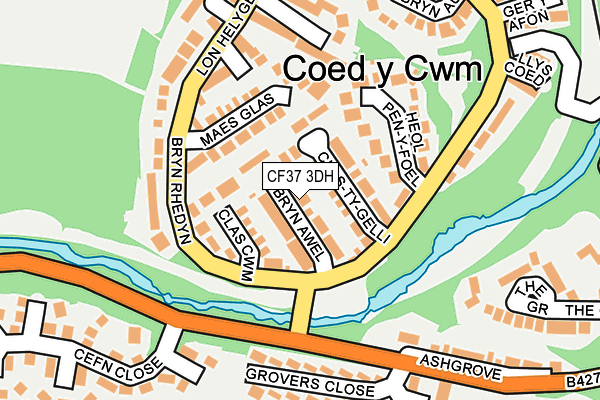 CF37 3DH map - OS OpenMap – Local (Ordnance Survey)