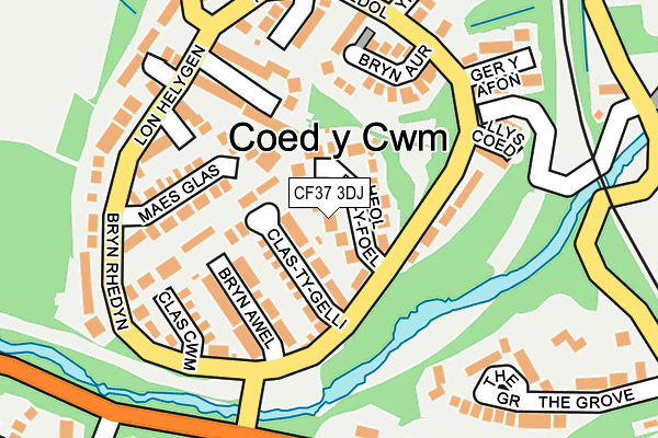 CF37 3DJ map - OS OpenMap – Local (Ordnance Survey)