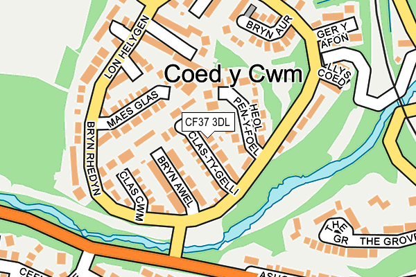 CF37 3DL map - OS OpenMap – Local (Ordnance Survey)