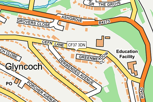 CF37 3DN map - OS OpenMap – Local (Ordnance Survey)