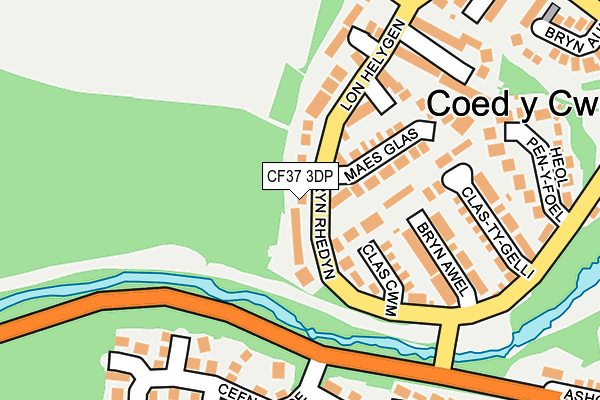 CF37 3DP map - OS OpenMap – Local (Ordnance Survey)