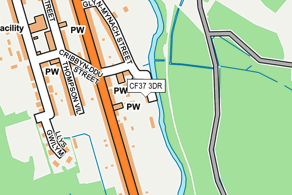 CF37 3DR map - OS OpenMap – Local (Ordnance Survey)