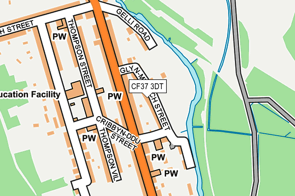 CF37 3DT map - OS OpenMap – Local (Ordnance Survey)