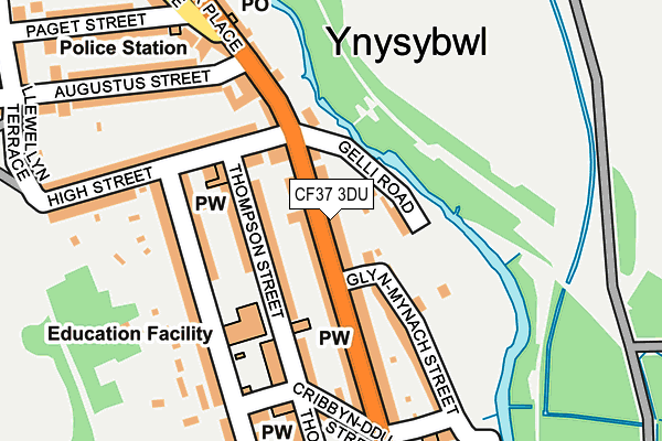 CF37 3DU map - OS OpenMap – Local (Ordnance Survey)