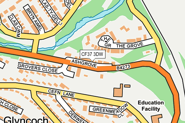 CF37 3DW map - OS OpenMap – Local (Ordnance Survey)