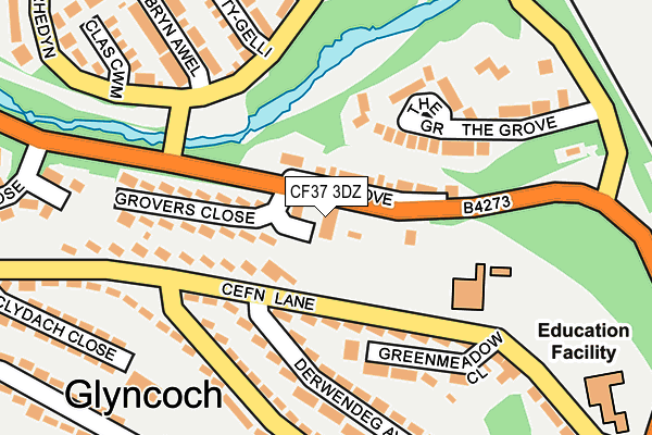 CF37 3DZ map - OS OpenMap – Local (Ordnance Survey)