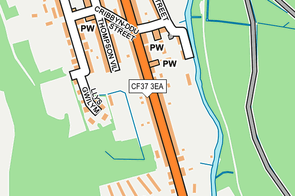 CF37 3EA map - OS OpenMap – Local (Ordnance Survey)