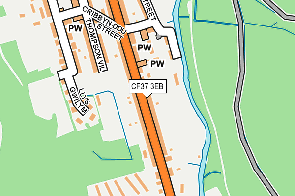 CF37 3EB map - OS OpenMap – Local (Ordnance Survey)